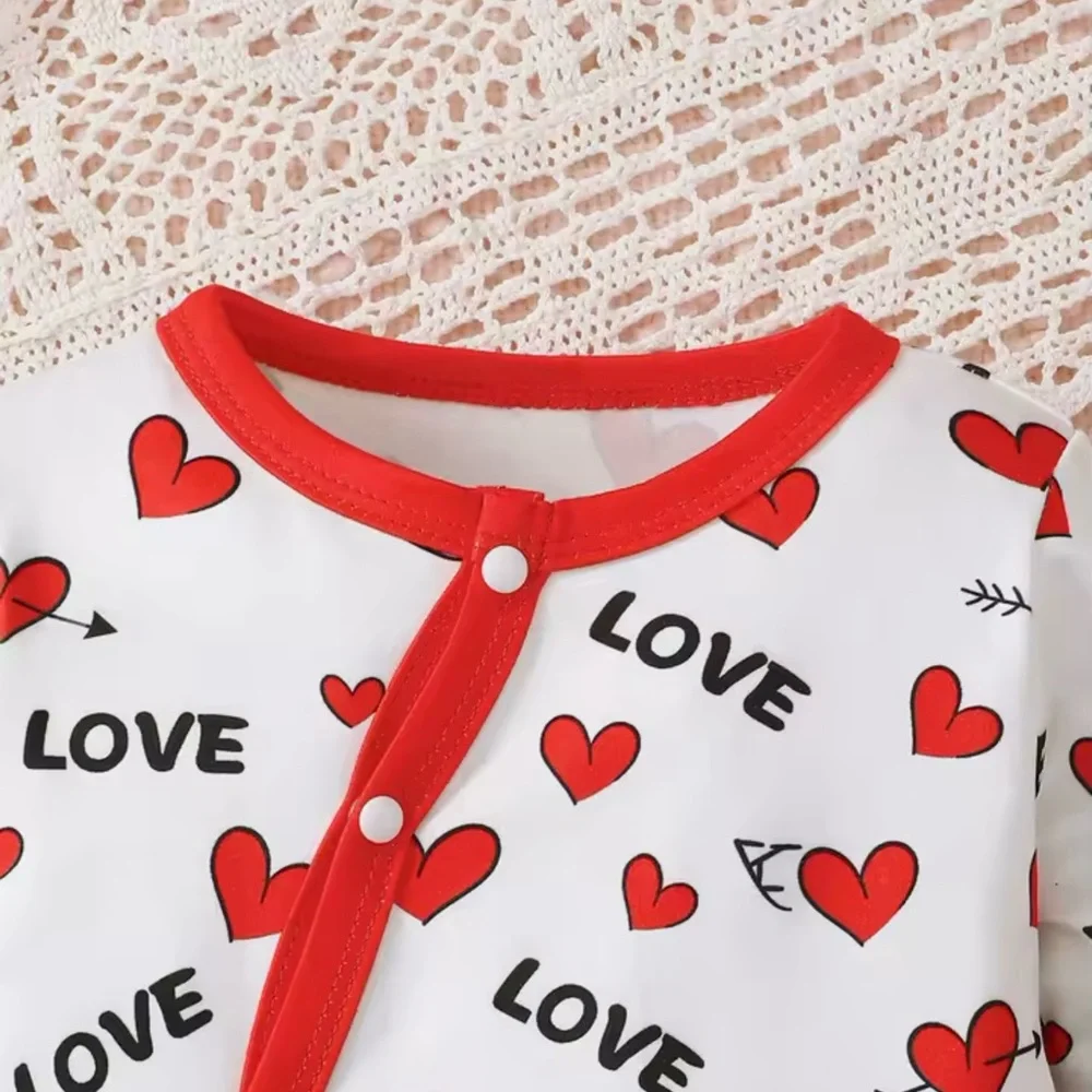 New Love Heart Print sleeper outfit NB 0-1 month